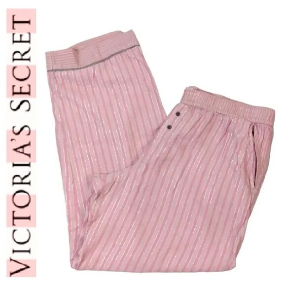 Victoria's Secret Other - Victoria's Secret 2016 Pink Metallic Striped Pajama Pants Large